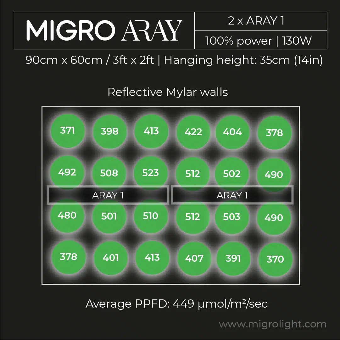 MIGRO ARAY 1 | LED-Pflanzenlampe für Sämlinge und Stecklinge